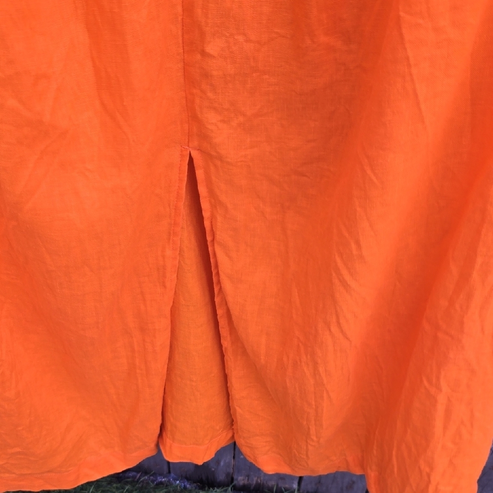 Banana Republic Bright Orange Maxi Dress 100% Linen Size XXL - Picture 8 of 10